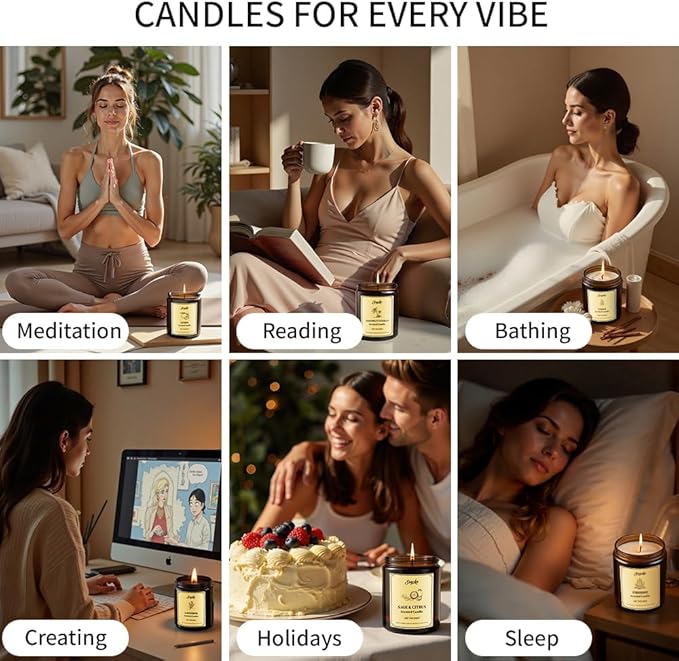 6 Pack 42oz Scented Fall Candles, Soy Wax Candles for Home, Aromatherapy Candle Gift Set for Women Men, Long Lasting Jar Candles, Ideal for Birthdays Holidays