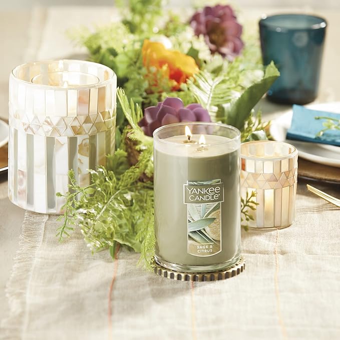 Yankee Candle Sage & Citrus Scented, Classic 22oz Large Tumbler 2-Wick Candle, Over 75 Hours of Burn Time (Pack of 2)