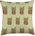 Cute Scandinavian Animals Designs Scandinavian Cat Boho Pattern Throw Pillow, 18x18, Multicolor