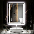 24X32 LED Bathroom Mirror with Lights, Anti-Fog, Dimmable, Backlit + Front Lit, Smart Bathroom Vanity Mirror, Memory Function, Shatterproof, Tempered Glass (Horizontal/Vertical)