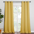 NICETOWN Yellow Blackout Drapes - Window Treatment Light Blocking Privacy Curtain Panels for Home Decoration (Set of 2, 42 inches by 95-inch)
