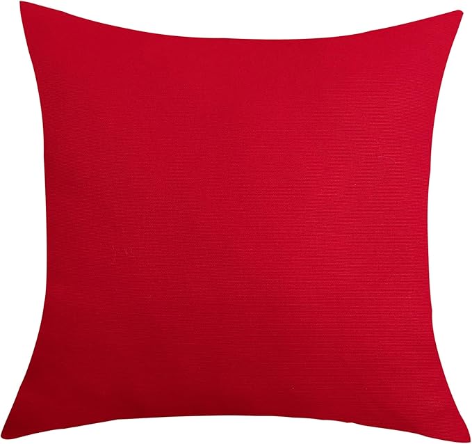 TangDepot Handmade Decorative Solid 100% Cotton Canvas Throw Pillow Covers /Pillow Shams, (16"x16", Christmas Red), 1 Count (Pack of 1)