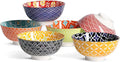 Dessert Bowls, Small Colorful Bowls 10 Oz, Ceramic Bowl Set for Ice Cream, Decorative Bowls for Snack Soup Condiments, Side Dishes, Set of 6