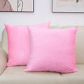 2 Packs Throw Pillow Covers, Neutral Decorative Couch Pillow Cover for Living Room Bed Sofa Rustic Farmhouse Boho Home Decor, Soft Plush Cushion Case Slipcover (Hot Pink, 24"x 24")