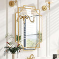 Kelly Miller 20"x30" Small Gold Bathroom Mirror for Wall Mount, Beveled Vanity Mirror for Master Bath Half Bath