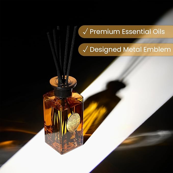 M&SENSE 6.3 oz Large Reed Diffuser Set | New Home Scent Oil Diffuser with Sticks | Hotel Collection Non-Toxic Essential Oil |for Bedroom Bathroom Living Room