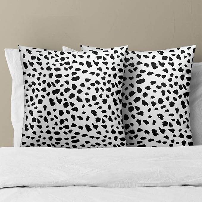 Polka Dot Throw Pillow Covers - 2pcs Animal Print Pillow Covers 20x20 Inch Dalmatian Pillow Cover Polka Dots Decorative Throw Pillow Covers Dalmatian Spots Dog Dots Pillowcase Cushion Home Décor