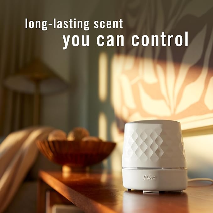 Febreze Plug Scent Booster Continuous Scent Device Oil Diffuser, Compatible with Febreze Air Freshener Plug in Refills