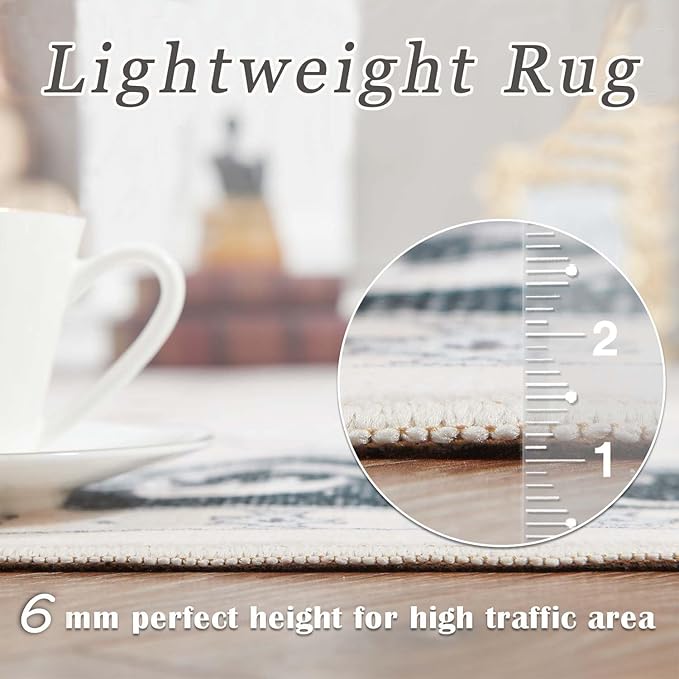 Scandinavian Style Rugs, 4x5 Retro Mid Century Orange Rugs,Boho Rug, Modern Pet Friendly Rug, Washable Non-Slip Rubberback Rug, Non-Shedding Low-Pile Bedroom Office Floor Carpet