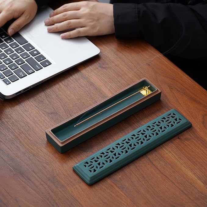 CEREMONY Incense Holder for Sticks，Ceramic Insence-Stick Holder Ash Catcher，Incense Holder Timkburner for Meditation Yoga Spa Room Decor