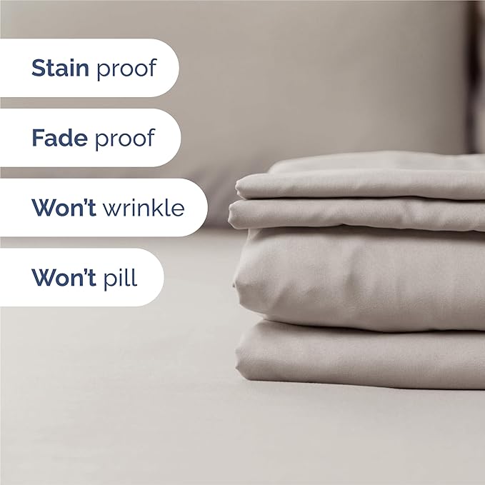 King 6 Piece Sheet Set - Comfy Breathable & Cooling - Ultra-Soft Hotel Luxury Bedding Set with 8-16 Inch Deep Pockets - 1 Flat & 1 Fitted Sheet & 4 Pillowcases - Wrinkle Free & Easy Care - Light Grey