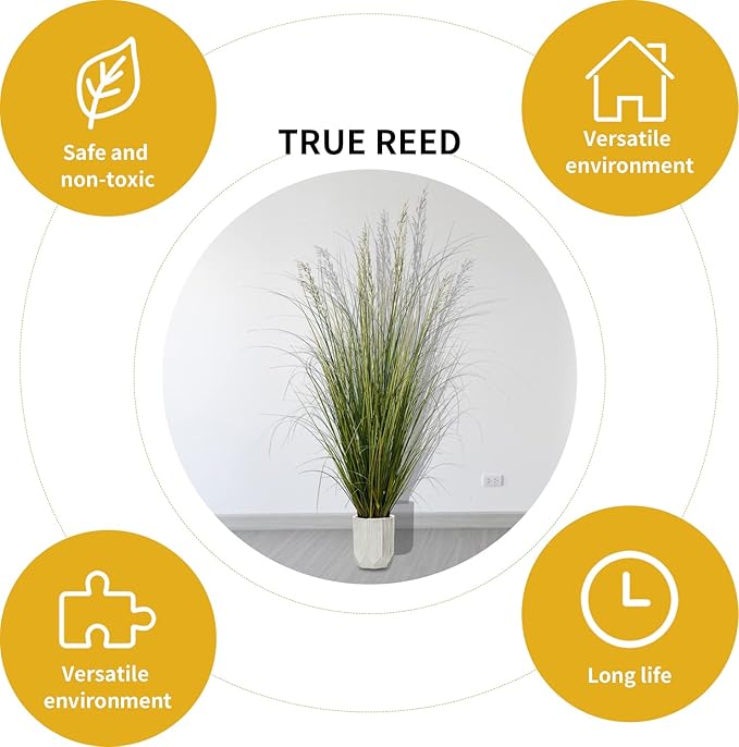 Artificial Plant 5ft(2pack) Tall Artificial Grass Plant,Faux Plants Indoor Home Decorative Artificial Plants & Flowers in Pot Fake Plant, House Plant Indoor
