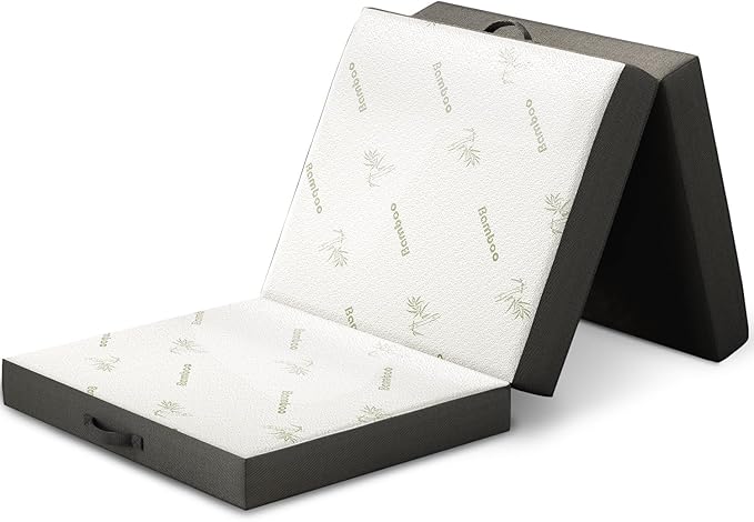 Cozzzi Trifold Mattress for Floor and Traveling with Removable Cover - Lightweight and Portable Mattress for Adults & Kids - Compact and Easy to Storage (75in x 31in x 4in)