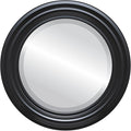 OVALCREST Round Beveled Wall Mirror for Home Decor - Philadelphia Style - Matte Black - 28x28 Outside Dimensions