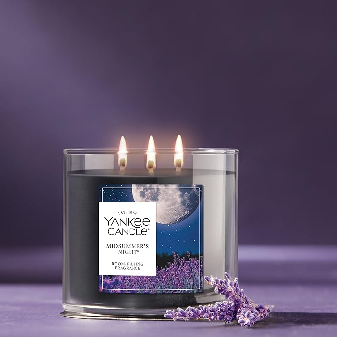 Yankee Candle 3 Wick Candle Jar, Scented Candle with up to 40 Hours of Burn Time, Premium Plant Wax Blend for Consistent Long Lasting Scent from First to Last Burn, Midsummer's Night