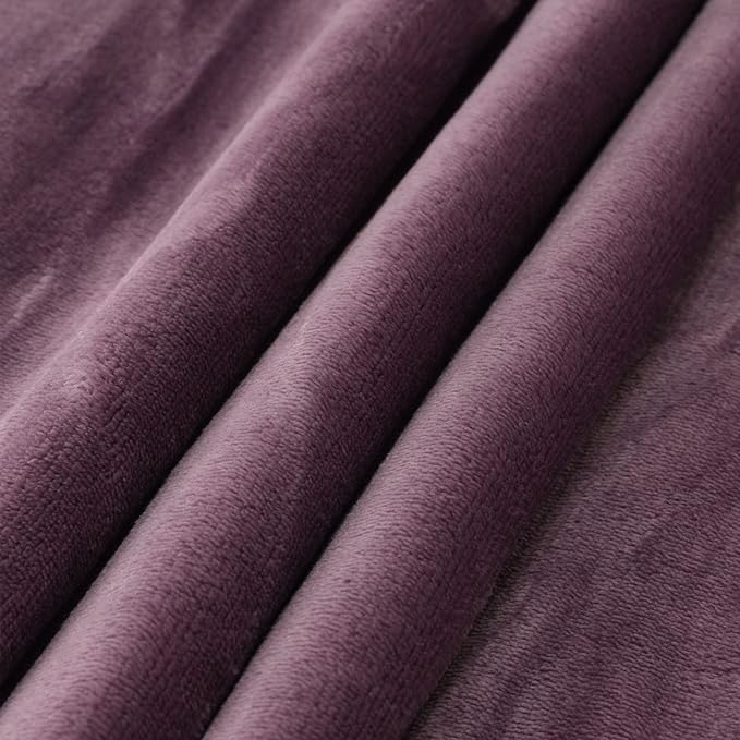 NANPIPER King Size Sherpa Blanket, Soft Fleece Throw for Bed, Reversible Thick Fuzzy Blanket for Winter (Cassis Purple, 90x108 inches)