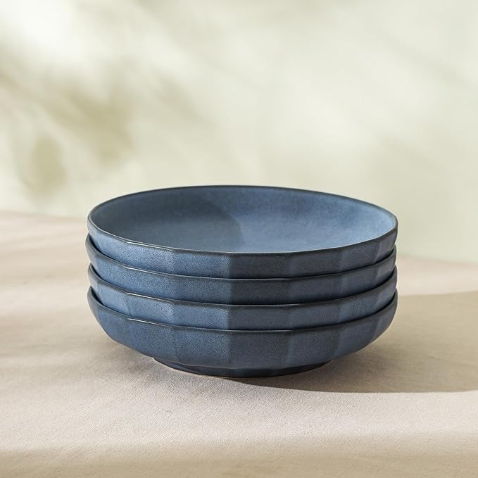 Stone Lain Rio 4-Piece Pasta Bowl Set Stoneware, Blue