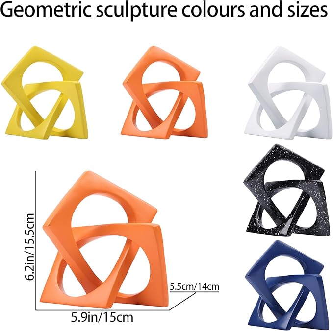 DOVDOV Black Home Room Decor, Geometric Knot Figurines, Unique Home Decor, Modern Decorations for Shelf Mantle Coffee Table tv Stand Console trinkets.