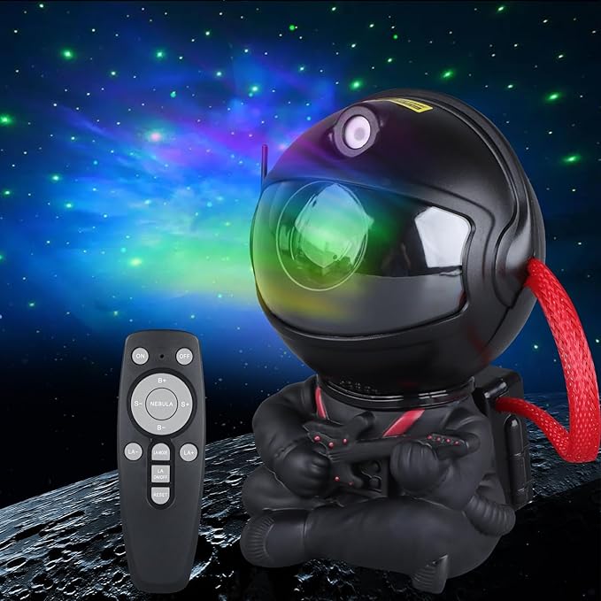 Astronaut Star Projector, Star Projector Galaxy Light for Kids，8 Modes Remote and 270° Adjustable Led Lights for Bedroom, Girls Room Decoration, Home Theater, Ceiling, Timer (Black Guitar)