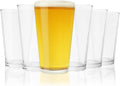 TRUE Pint Beer Glasses, Professional Grade Beer Pint Glasses, Multi Purpose Tumblers, Juice Water Cups, Kitchen Glassware, Home Bar, Set of 6, 16 oz