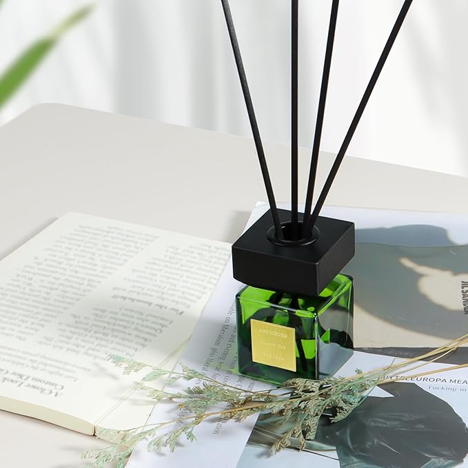 Reed Diffuser Set of 3, White Birch Cedar & Oud Bergamot & Green Tea Tree Essential Oil, 15 Diffuser Sticks, Hotel Collection Bathroom Air Fresheners, 50ml Home Fragrance for Room Decor