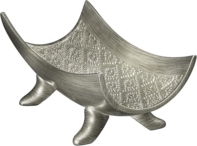 Creative Scents Dublin Silver Decorative Bowl – Centerpiece Table Decorations, Home Décor, Decor Tray for Coffee Table Decor, Living Room Centerpiece, Key/Candy Bowl for Entry Table Decorations