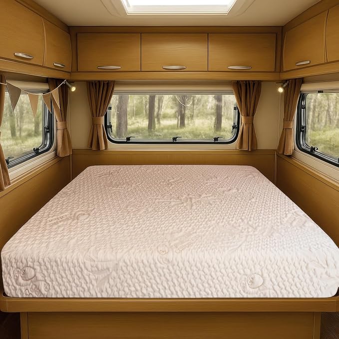 Foamma 4” x 30” x 75” Truck, Camper, RV High-Density Bunk Mattress, Organic Cotton Cover, Made in USA, Comfortable, Travel Trailer, CertiPUR-US Certified