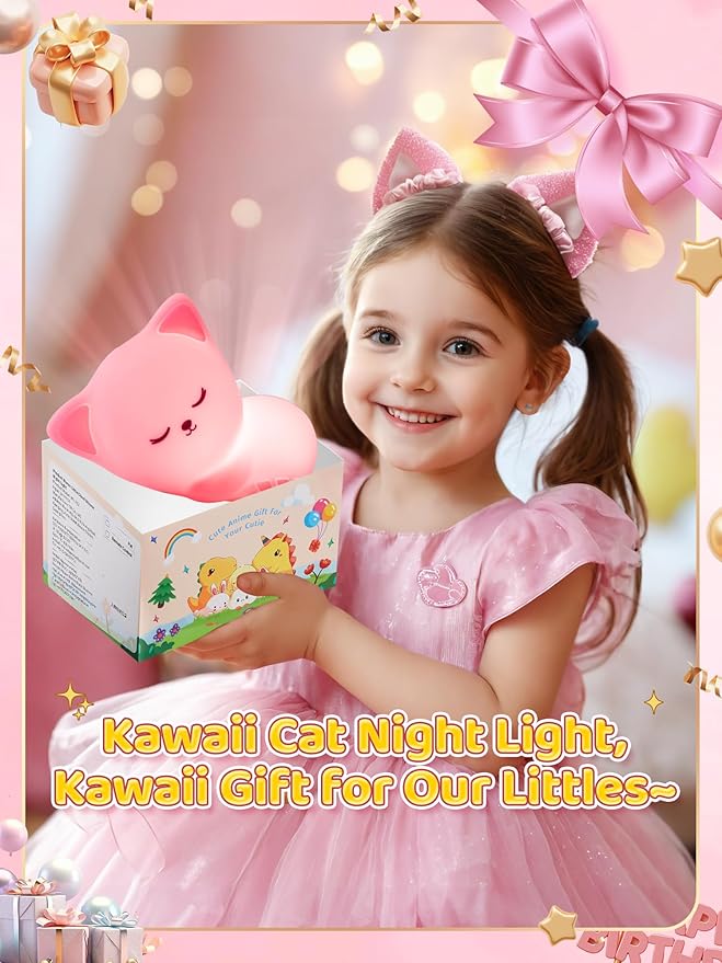 Mubarek 【Remote + Gifts Package】 Cat Gifts for Girls,16 Colors Dimmable Teen Girl Gifts Trendy Stuff, TAP for Fun Cute Stuff for Teen Girls