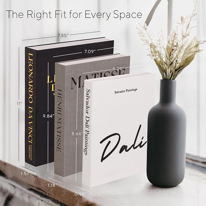 Elegant Linen Set of 3 Decorative Books for Home Decor Faux/Fake Books For Decoration Hardcovers Aesthetic Minimalist Coffee Table Décor Living Room Modern Entryway Table Bookshelf Storage Boxes