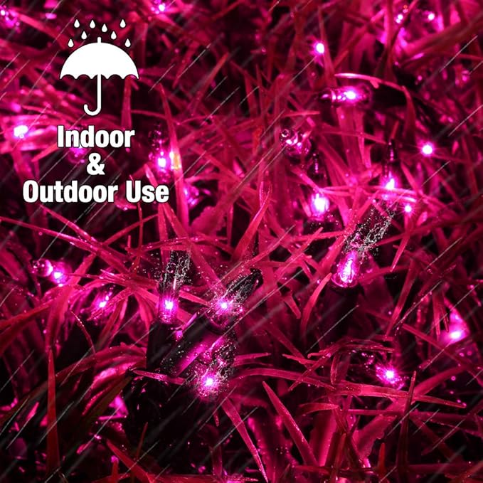 Brizled Purple Halloween Lights, 21.3ft 100 Count Purple Mini Lights String, Connectable, UL Certified Black Wire, Indoor/Outdoor, Halloween, Holiday, Party Decor