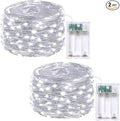 2-Pack Fairy Lights Battery Operated with Timer, Waterproof 16FT 50 LED String Lights Indoor Outdoor, Cuttable Starry Fairy Lights for Christmas Home Bedroom Wedding DIY Centerpiece Decor (Cool White)