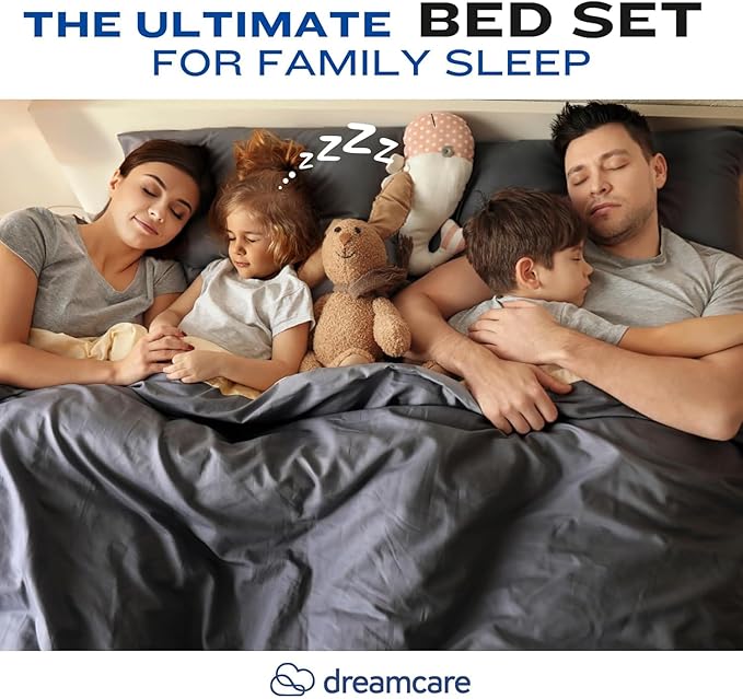 DREAMCARE Twin XL Sheets Set - 4 Pcs Cooling Bed Sheets with Up to 15" Deep Pockets - Soft, Long-Lasting 100% Brushed Polyester with Side Pocket (Lavender)
