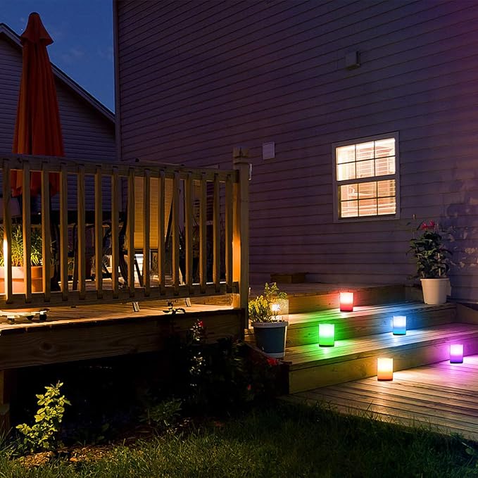 Enido Flameless Candles, Color Changing LED Candles(D: 3" x H: 4" 5" 6") Battery Operated Outdoor Waterpoof Candles Plastic Pack of 9 Flameless Pillar Candles
