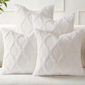 decorUhome Set of 4 Cream White Throw Pillow Covers 20x20 Inch, Neutral Decorative Soft Plush Faux Wool Couch Pillow Covers, Farmhouse Pillow Cases for Living Room Bed Sofa