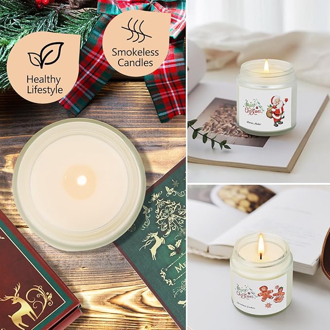 Christmas Scented Candles for Home, 6 Pack Soy Set, 21 oz Jar, Perfect Gifts for Women/Coworker/Girlfriend/Friends