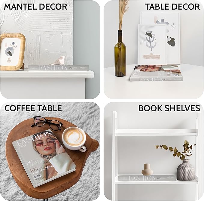 Fashion Decorative Books for Coffee Table - Designer Faux/Fake Books for Decoration - Enhance Your Coffee Table, Mantle & Bookshelf Decor - Book Decor Aesthetic Collection - Real Blank Pages Inside
