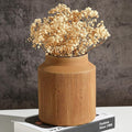 Farmhouse Vase for Home Decor, Vintage Rustic Terracotta Flower Vase Suitable for Home Decor, Living Room, Shelf, Dining Table. 7IN. Ochre