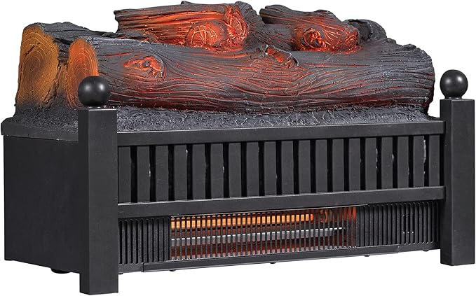 duraflame® Electric Log Set 1,000 Sq Ft Infrared Heater, Faux Logs Insert with LED Flames for Existing Fireplaces, Crackling Sounds, Remote Control Included