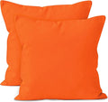 Encasa XO Throw Pillow Covers 16x16 in Set of 2 Orange | No Inserts | Cotton Pillow Covers for Living Room, Bed, Sofa, Couch | Decorative Cushion Covers with Improved Zippers