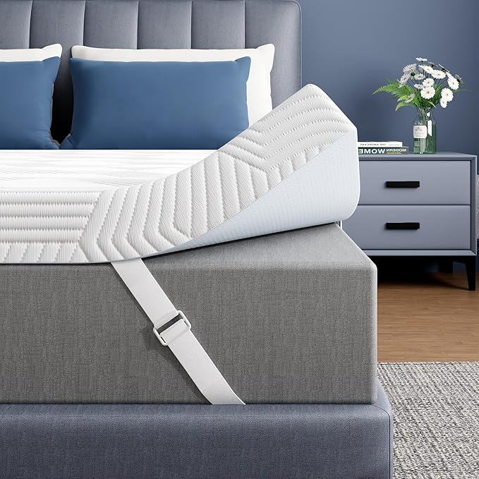 ELEMUSE 4 Inch Gel Memory Foam Mattress Topper King Size Pressure-Relieving Mattress Topper for Back Pain,Non-Slip Design with Removable & Washable Cover, CertiPUR-US