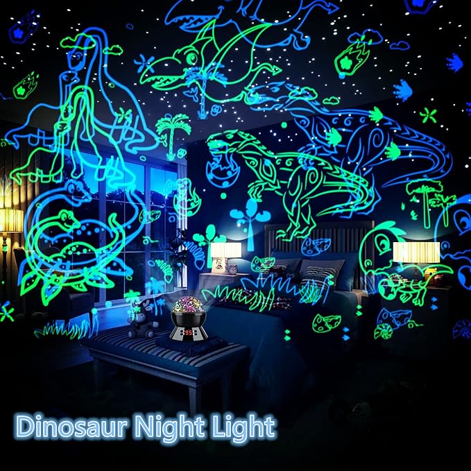 Dinosaur Night Light Projector for Kids Toys for Boys Room, 360 Degree Rotation with 17 Colors Dino Projection Light for Toddler Nightlight Lamp Birthday Gifts for Boys Bedroom Decor