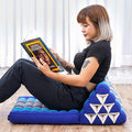 Leewadee 1-Fold Mat with Triangle Cushion – Comfortable TV Pillow, Foldable Mattress with Cushion Made of Eco-Friendly Kapok, 30 x 20 inches, Blue