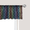 Ambesonne Dog Lover Window Valance, Paw Print Pattern Diamond Shaped Rhombus Shapes Design Geometric Arrangement, Curtain Valance for Kitchen Bedroom Decor with Rod Pocket, 42" x 18", Petrol Blue
