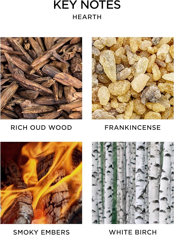 NEST New York Reed Diffuser, Hearth - 5.9 fl oz - Fragrance for Up to 90 Days - Reusable, Refillable Glass Holder - Includes 8 All-Natural Reed Sticks - Flame Free