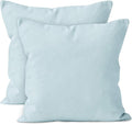 Encasa XO Throw Pillow Covers 22x22 in Set of 2 Ice Blue | No Inserts | Cotton Pillow Covers for Living Room, Bed, Sofa, Couch | Decorative Cushion Covers with Improved Zippers