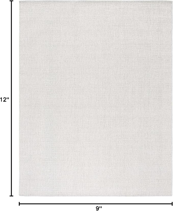 SAFAVIEH Abstract Collection Area Rug - 9' x 12', Light Grey & Ivory, Handmade Wool, Ideal for High Traffic Areas in Living Room, Bedroom (ABT468F)