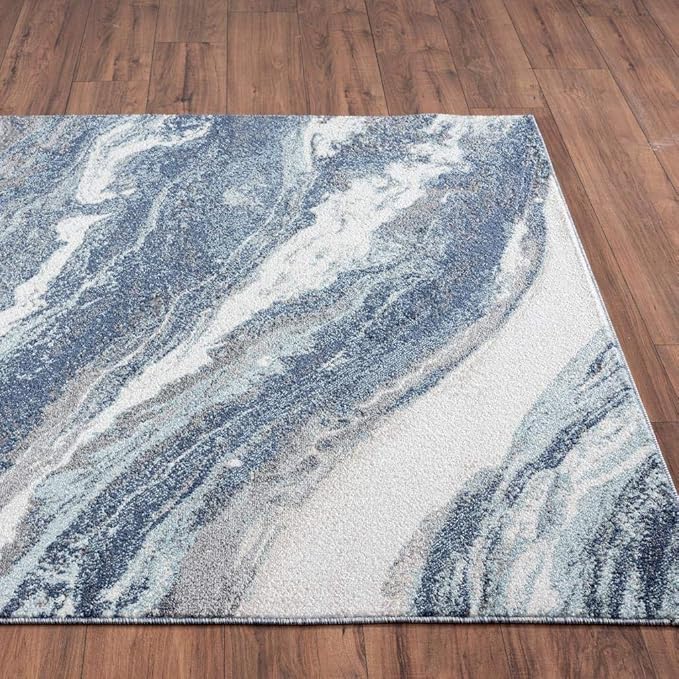 LUXE WEAVERS Lagos Collection 7983 Blue 2x7 Art Deco Area Rug
