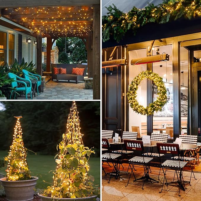 JMEXSUSS 2 Pack Fairy Lights Battery Operated with Remote, Total 400 LED 132ft Battery Powered String Lights, Christmas Twinkle Lights for Bedroom Indoor Outdoor Patio Tree Christmas Decor, Warm White