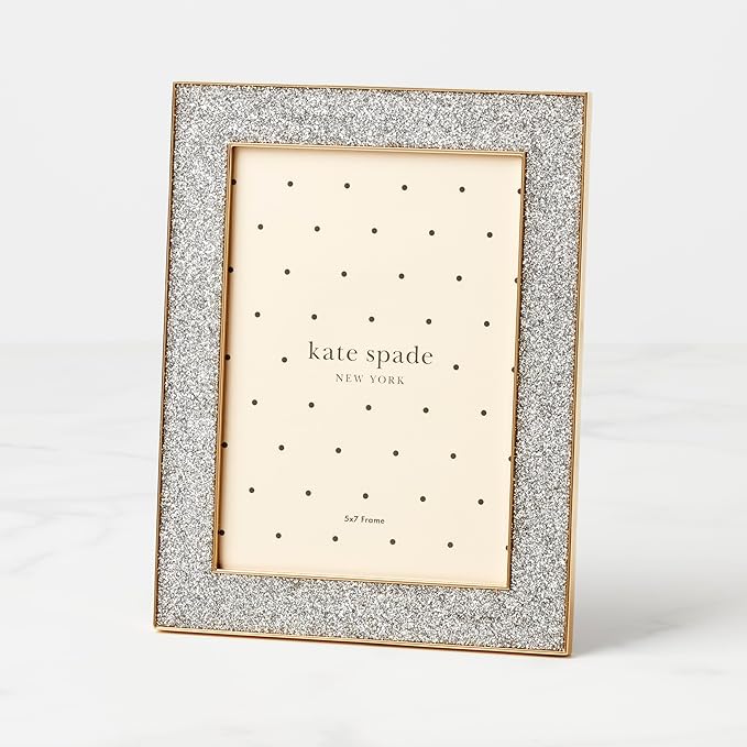 Kate Spade New York 897450 Sitting Pretty 5x7 Silver Glitter Frame