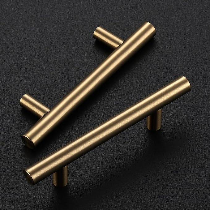 Ravinte 55 Pack 5 Inch Cabinet Pulls Champagne Bronze Stainless Steel Kitchen Drawer Pulls Cabinet Handles 5 InchLength, 3 Inch Hole Center